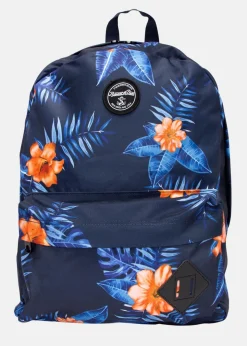 Hot Blount & Pool Hawaii Backpack Navy Orange Flower