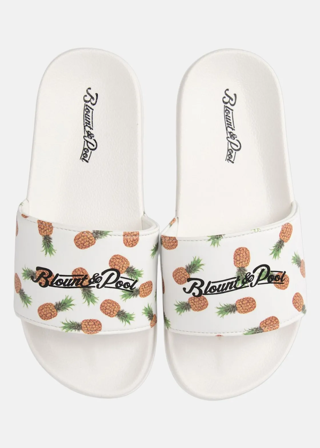 Clearance Blount & Pool Hawaii Slippers JR White Pineapple
