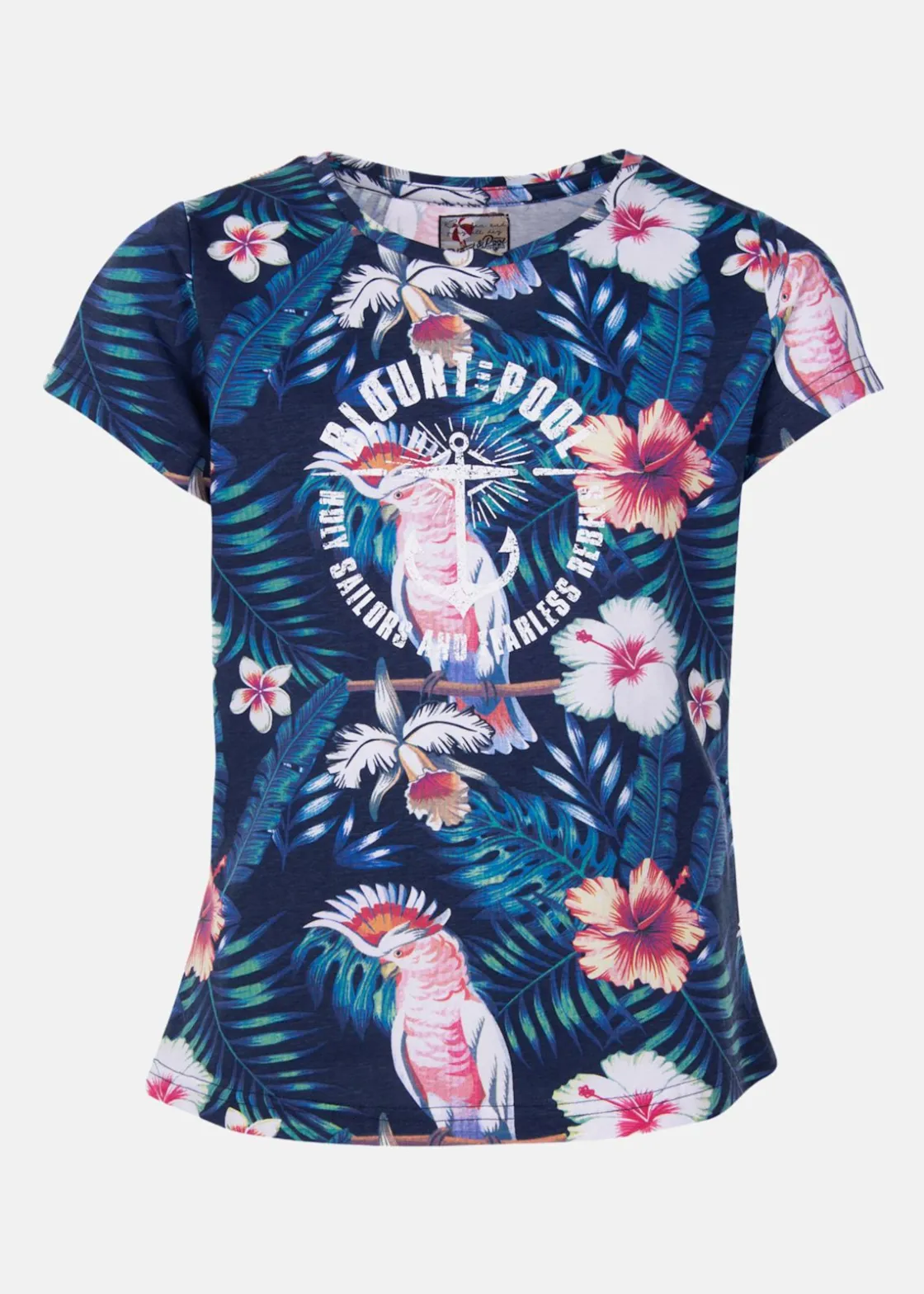 Hot Blount & Pool Hawaii Tee JR Navy Kakadua Flower