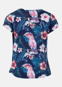 Hot Blount & Pool Hawaii Tee JR Navy Kakadua Flower
