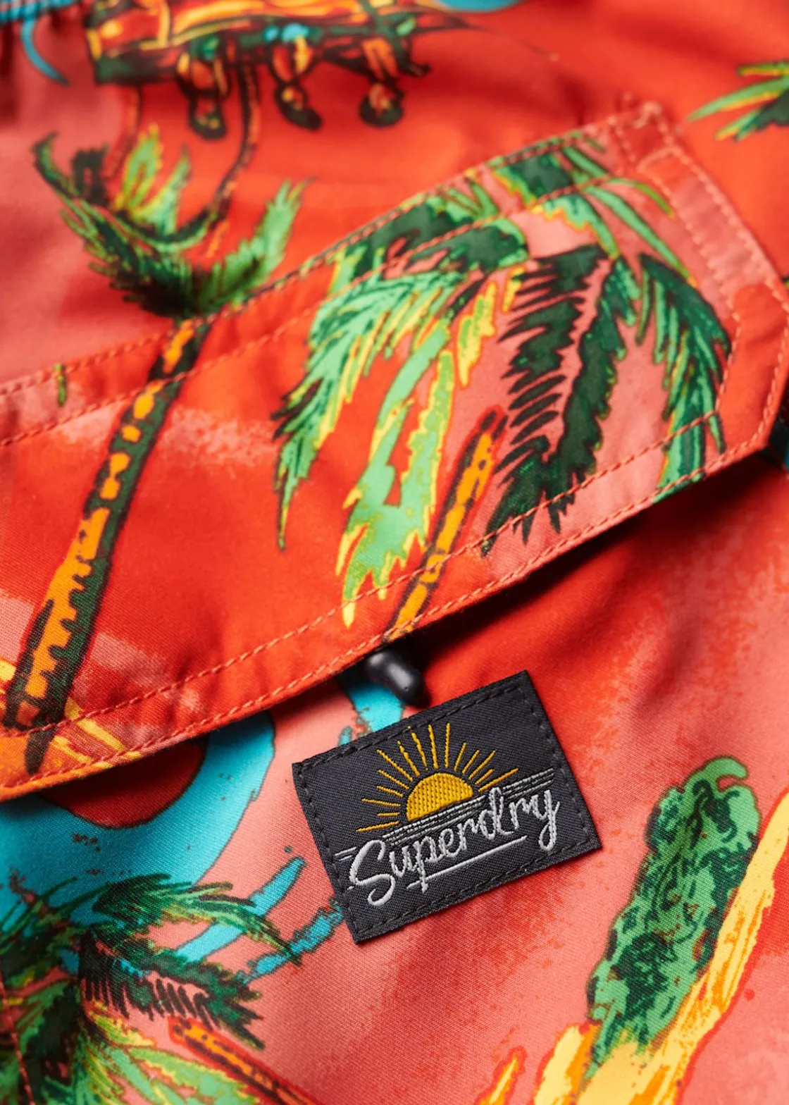 Superdry HAWAIIAN PRINT 17" SWIM SHORT Waikiki Red
