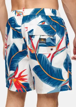 New Superdry HAWAIIAN PRINT 17" SWIM SHORT Optic Paradise