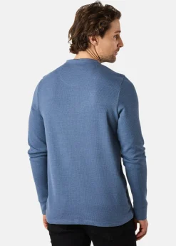 Discount Denim Factory Henley Shirt Denim Blue