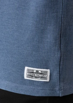 Discount Denim Factory Henley Shirt Denim Blue