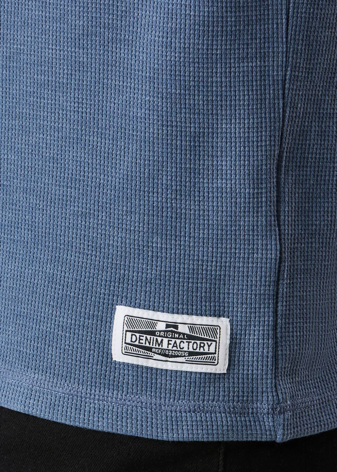 Discount Denim Factory Henley Shirt Denim Blue