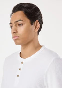 Sale Denim Factory Henley Shirt White