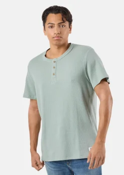 Sale Denim Factory Henley Tee Sage Green