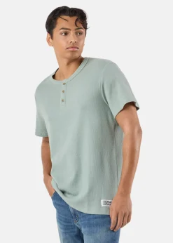 Sale Denim Factory Henley Tee Sage Green