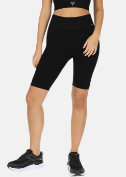Discount Ellen New York High Waist Rib Seamless Short Tights Black