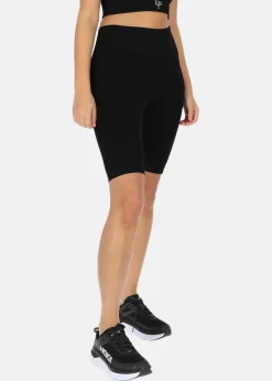 Discount Ellen New York High Waist Rib Seamless Short Tights Black