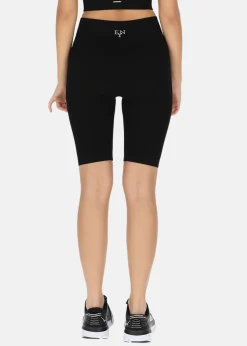 Discount Ellen New York High Waist Rib Seamless Short Tights Black