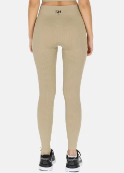 Best Ellen New York High Waist Rib Seamless Tights Cappuccino
