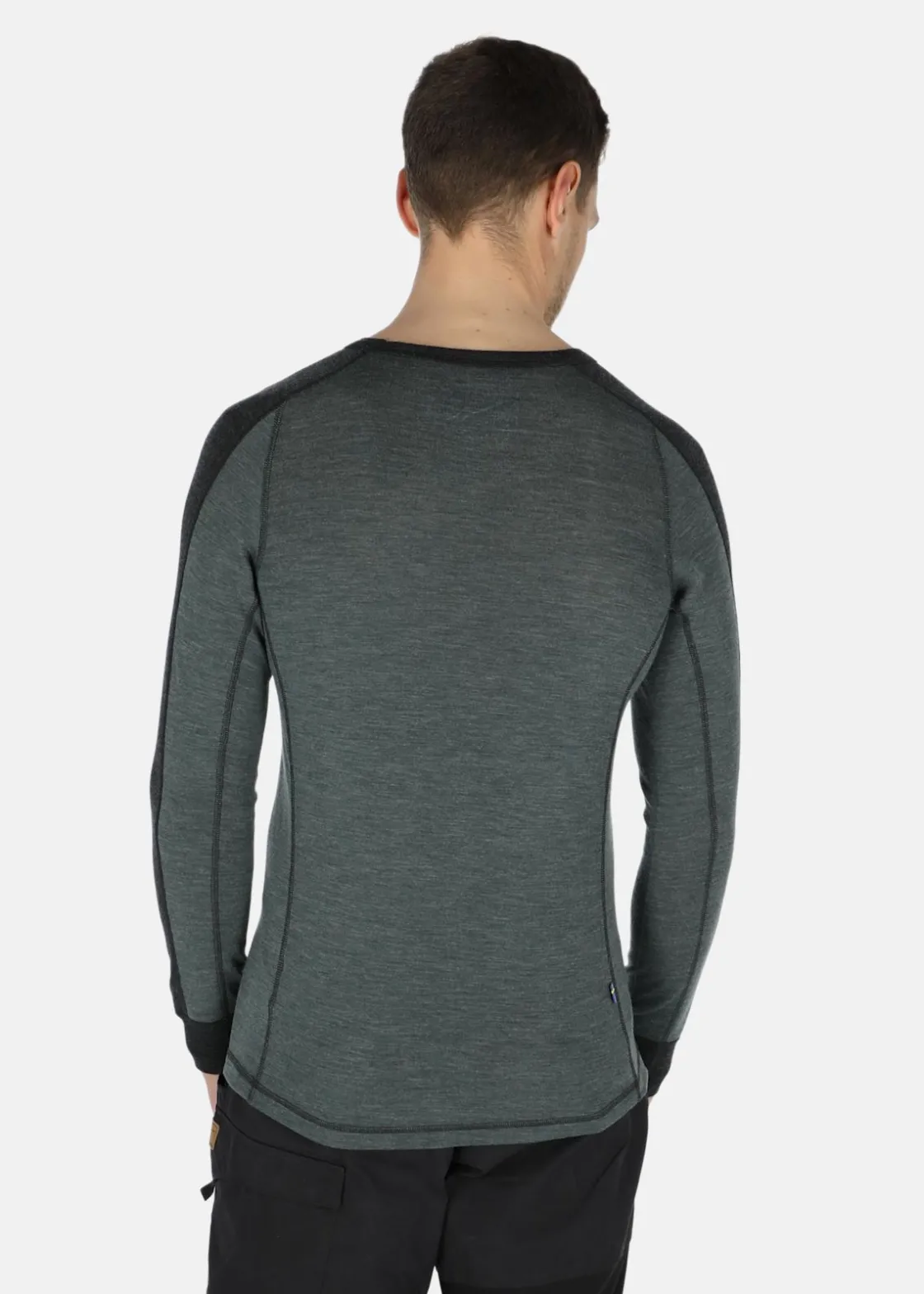 Hot Swedemount Himalaya Merino Wool Crewneck Olive Melange/Charcoal Melange