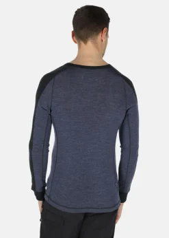 Best Swedemount Himalaya Merino Wool Crewneck Navy Melange/Charcoal Melange