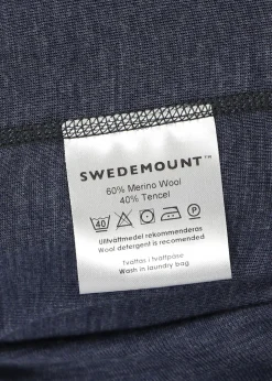 Best Swedemount Himalaya Merino Wool Crewneck Navy Melange/Charcoal Melange