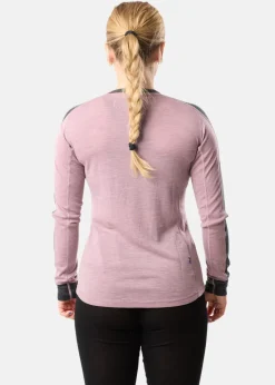 New Swedemount Himalaya Merino Wool Crewneck W Dusty Rose Melange/Charcoal Melange