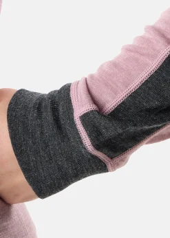 New Swedemount Himalaya Merino Wool Crewneck W Dusty Rose Melange/Charcoal Melange