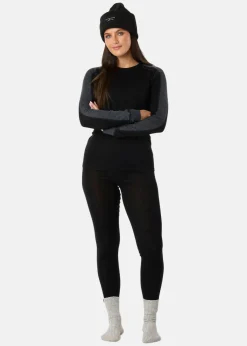 Swedemount Himalaya Merino Wool Crewneck W Black/Charcoal Melange