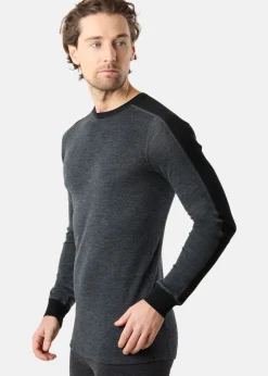 Hot Swedemount Himalaya Merino Wool Crewneck Charcoal Melange/Black