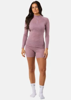 Best Swedemount Himalaya Merino Wool Halfzip W Dusty Rose Melange