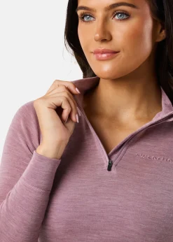 Best Swedemount Himalaya Merino Wool Halfzip W Dusty Rose Melange