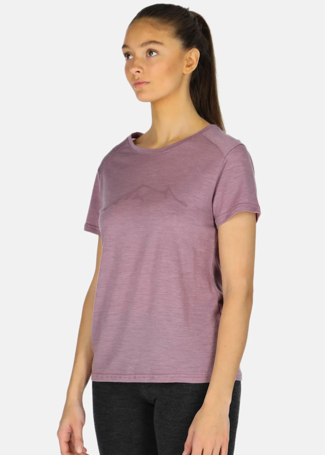 Discount Swedemount Himalaya Merino Wool Tee W Dusty Rose Melange