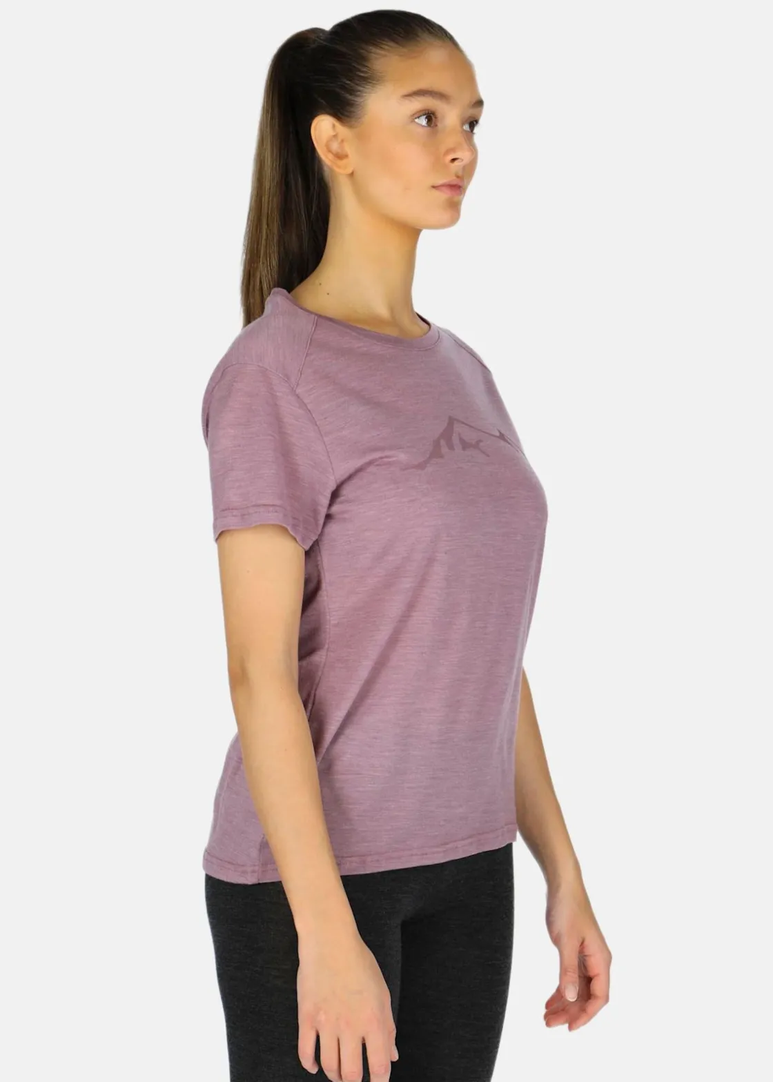 Discount Swedemount Himalaya Merino Wool Tee W Dusty Rose Melange