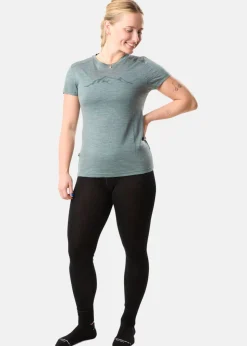 Outlet Swedemount Himalaya Merino Wool Tee W Seaweed Melange