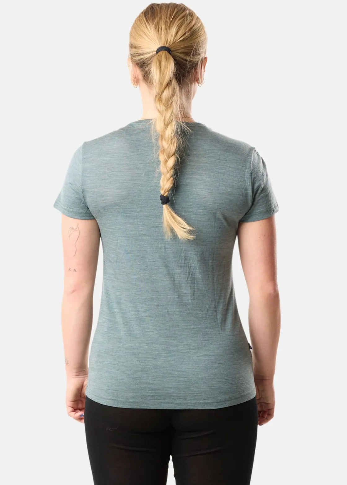 Outlet Swedemount Himalaya Merino Wool Tee W Seaweed Melange