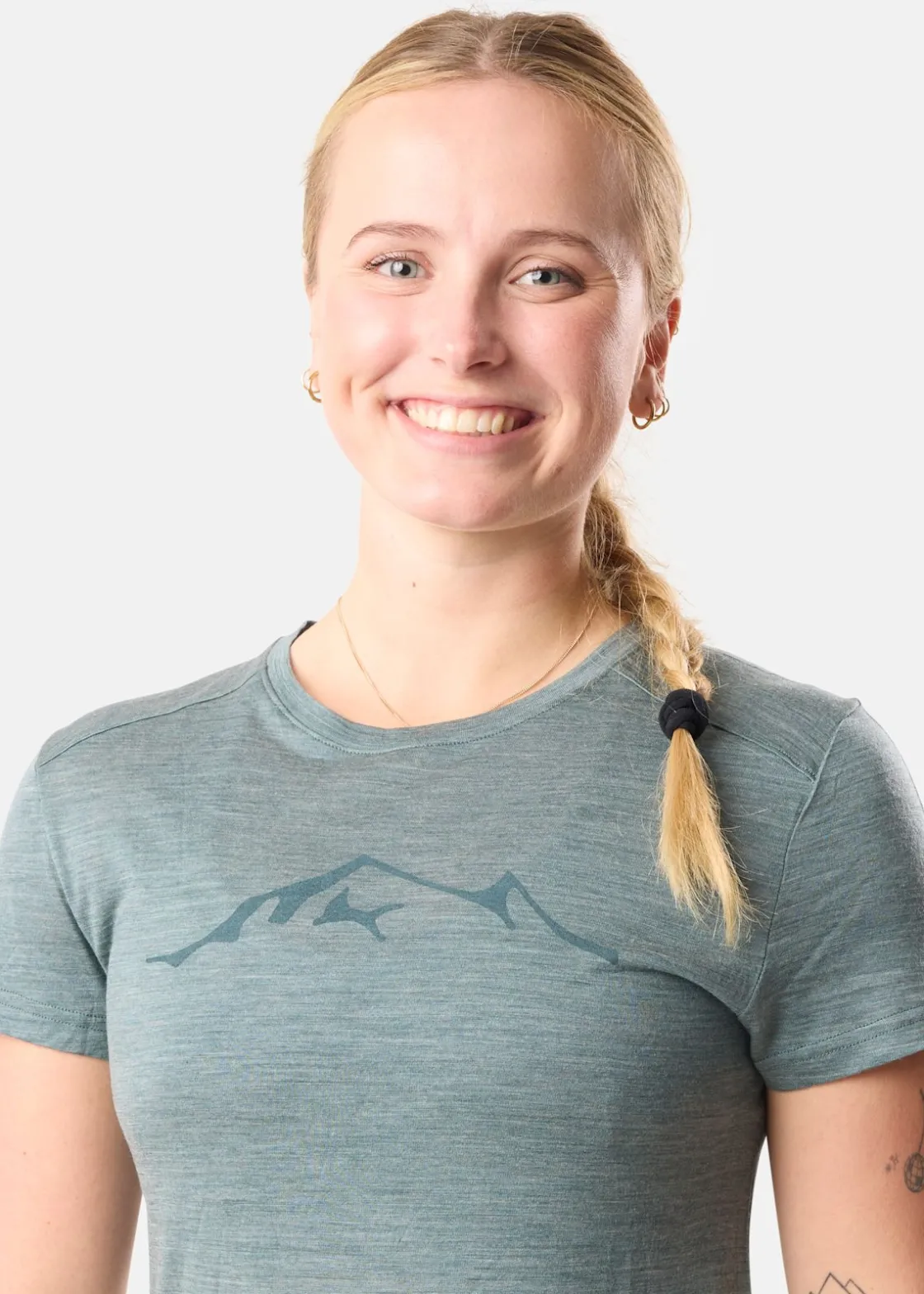 Outlet Swedemount Himalaya Merino Wool Tee W Seaweed Melange