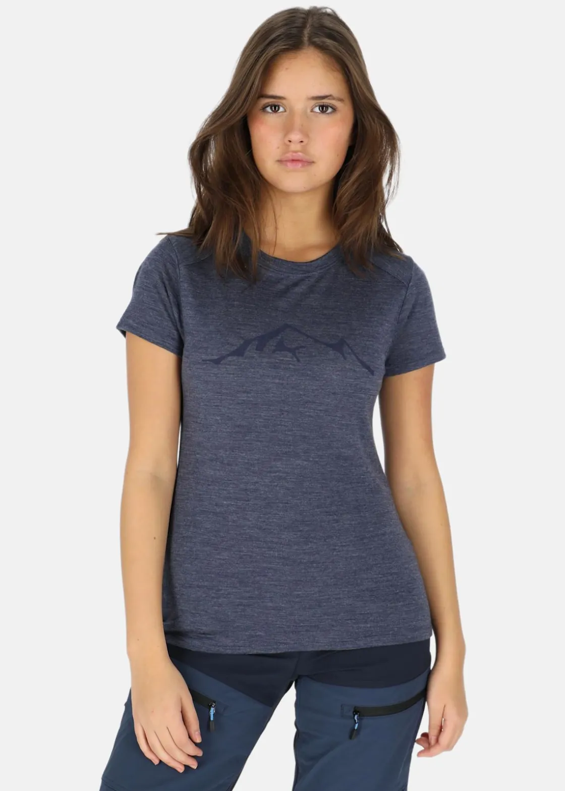 Sale Swedemount Himalaya Merino Wool Tee W Navy Melange