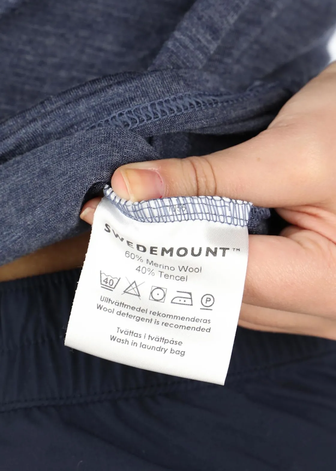 Sale Swedemount Himalaya Merino Wool Tee W Navy Melange