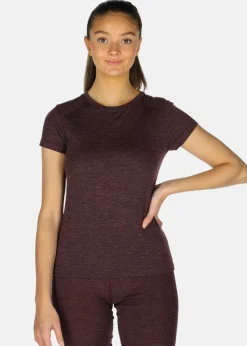 Clearance Swedemount Himalaya Merino Wool Tee W Plum Melange