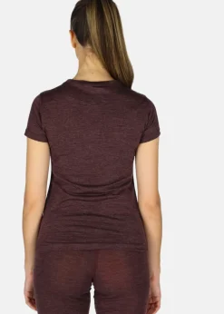 Clearance Swedemount Himalaya Merino Wool Tee W Plum Melange