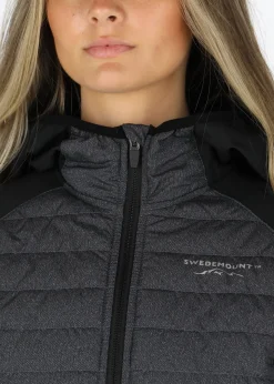 Swedemount Hooded Hybrid Jacket W Charcoal Melange/Dusty Rose