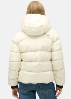Discount Superdry Hooded Sports Puffer Jacket Off White