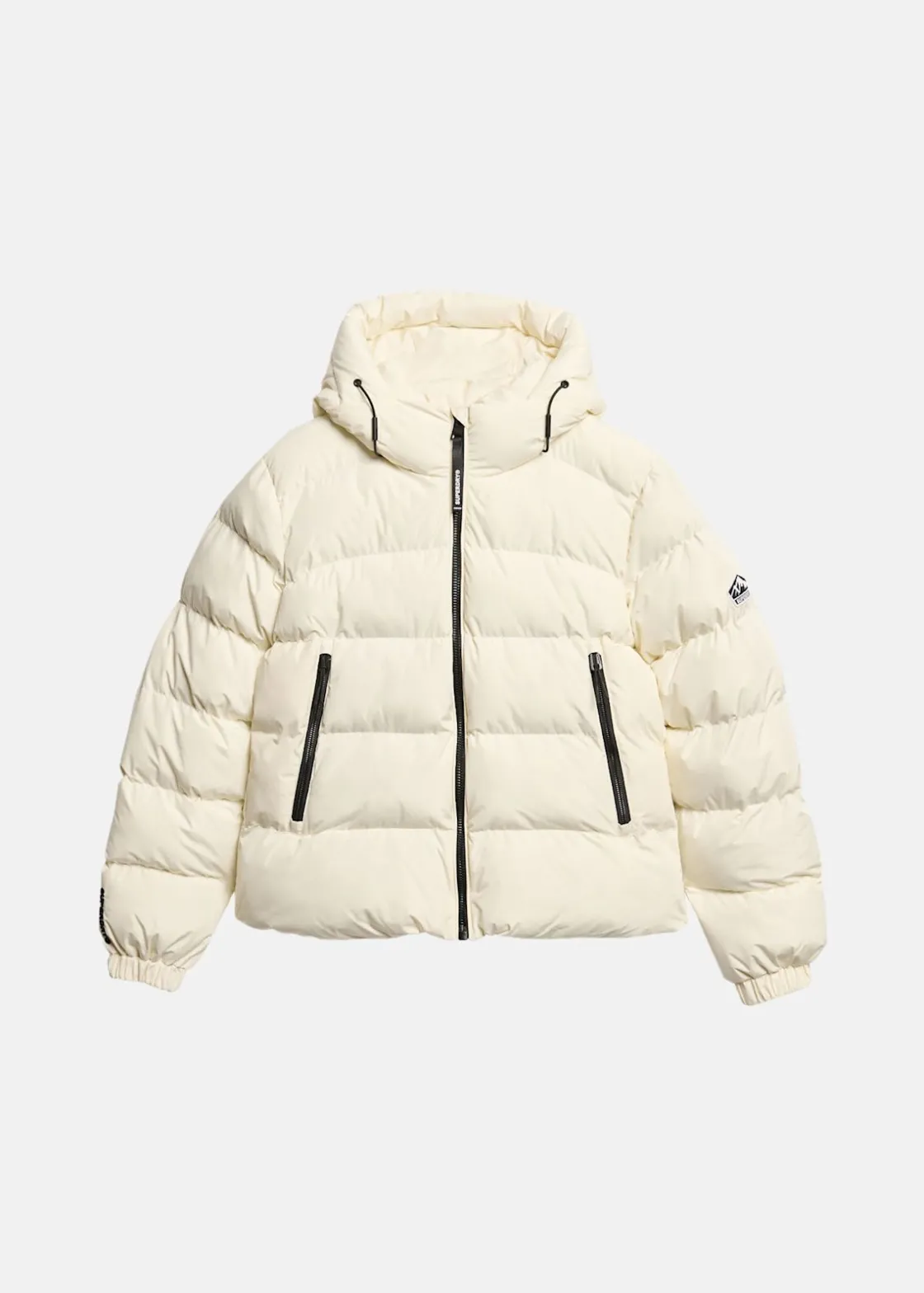 Discount Superdry Hooded Sports Puffer Jacket Off White
