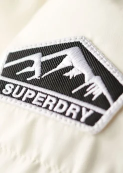 Discount Superdry Hooded Sports Puffer Jacket Off White