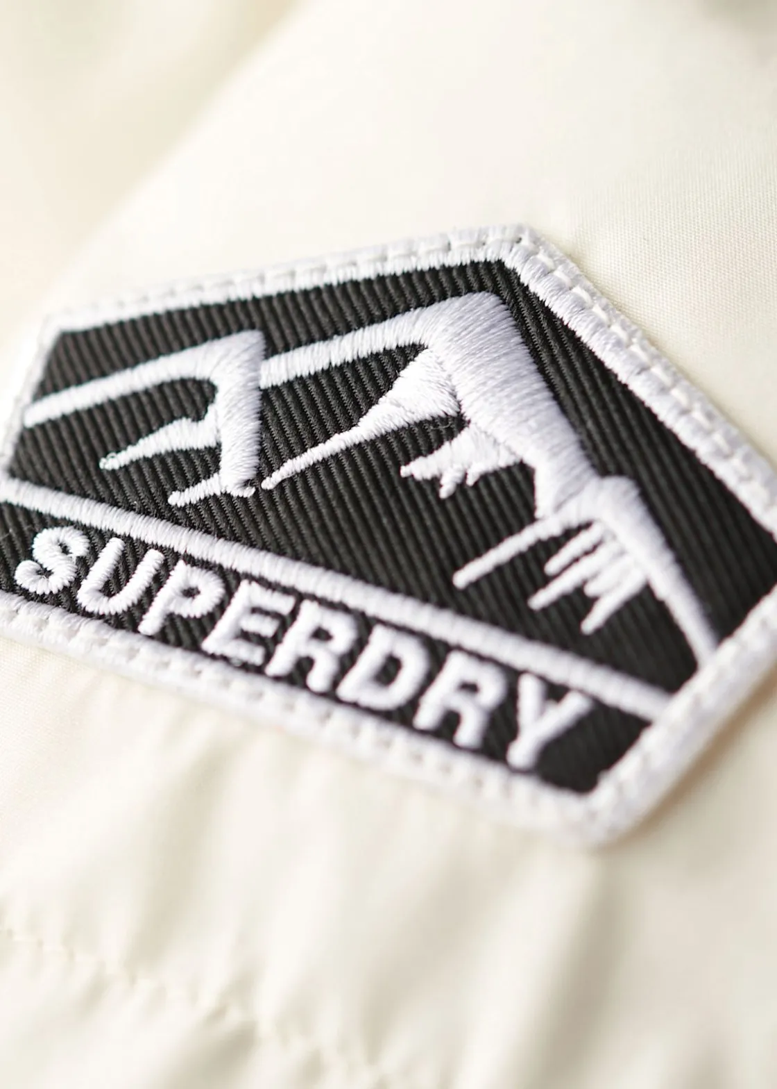 Discount Superdry Hooded Sports Puffer Jacket Off White