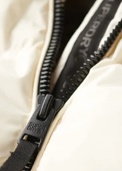 Discount Superdry Hooded Sports Puffer Jacket Off White