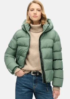 Sale Superdry Hooded Sports Puffer Jacket Laurel Khaki