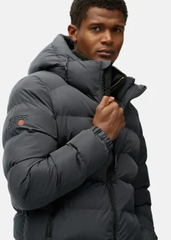 Superdry HOODED SPORTS PUFFER JACKET Ebony/Ebony