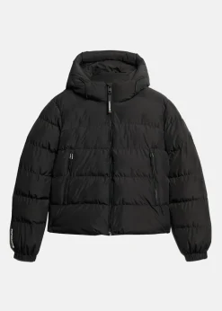 Sale Superdry Hooded Sports Puffer Jacket Black