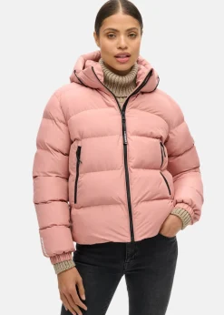 Sale Superdry Hooded Sports Puffer Jacket Ash Rose