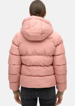 Sale Superdry Hooded Sports Puffer Jacket Ash Rose