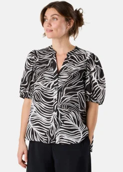 Best Seaside Hudson Top S/S W Black Leaf