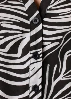 Best Seaside Hudson Top S/S W Black Leaf