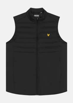 Online Lyle&scott Hybrid Double Baffle Gilet Jet Black