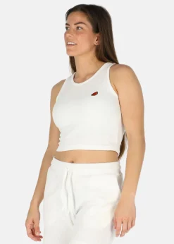 Clearance Blount & Pool Ibiza Terry Crop Singlet W Off White