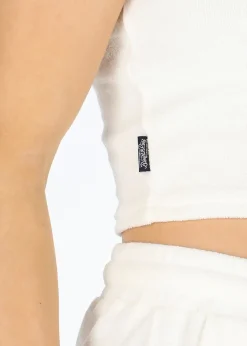 Clearance Blount & Pool Ibiza Terry Crop Singlet W Off White